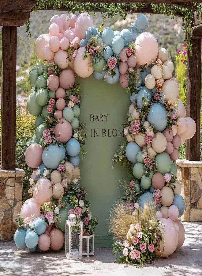 Partycus Pink Blue Green Balloon Arch Double Stuffed Dusty Green Pastel Blue Blush Mauve Latex Balloon Garland Kit for Boho Baby Shower Christmas Gender Reveal Floral Birthday Tea Party Decoration - Image 2